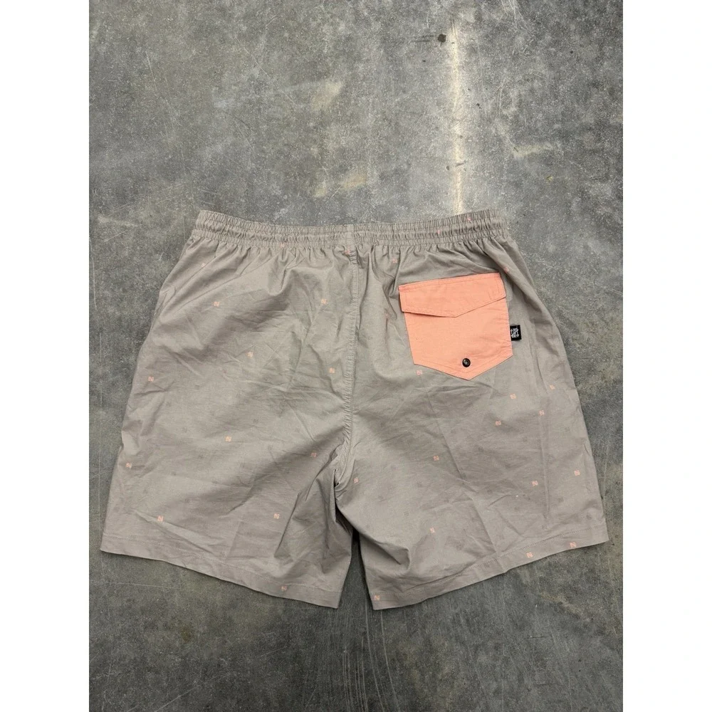 Flag Nor Fail Men's XXL Swim Trunks Gray Drawstring Liner All Over Print‎